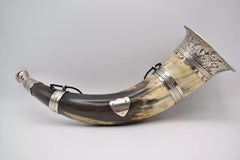 John Meek Victorian 1847 Hallmarked Silver Detailed Horn Hunting Bugle