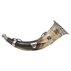 John Meek Victorian 1847 Hallmarked Silver Detailed Horn Hunting Bugle