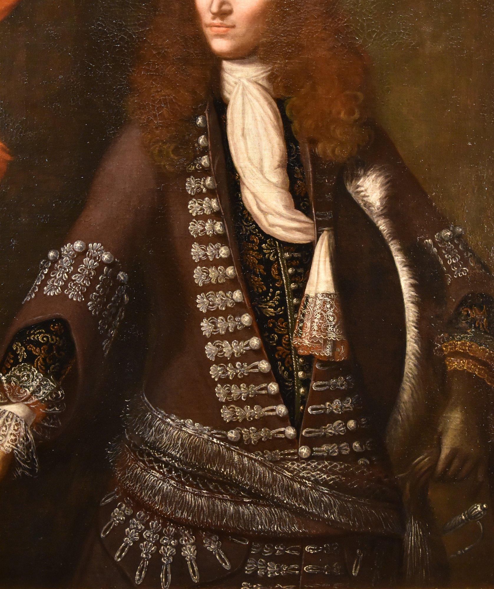 John Michael Wright (London, 1617 – London, 1694)  

Portrait of a gentleman in ceremonial dress  

Oil on canvas  127 x 94 cm. In a gilded frame 140 x 106 cm.   

This charming portrait, of a celebratory nature, shows a gentleman of high social
