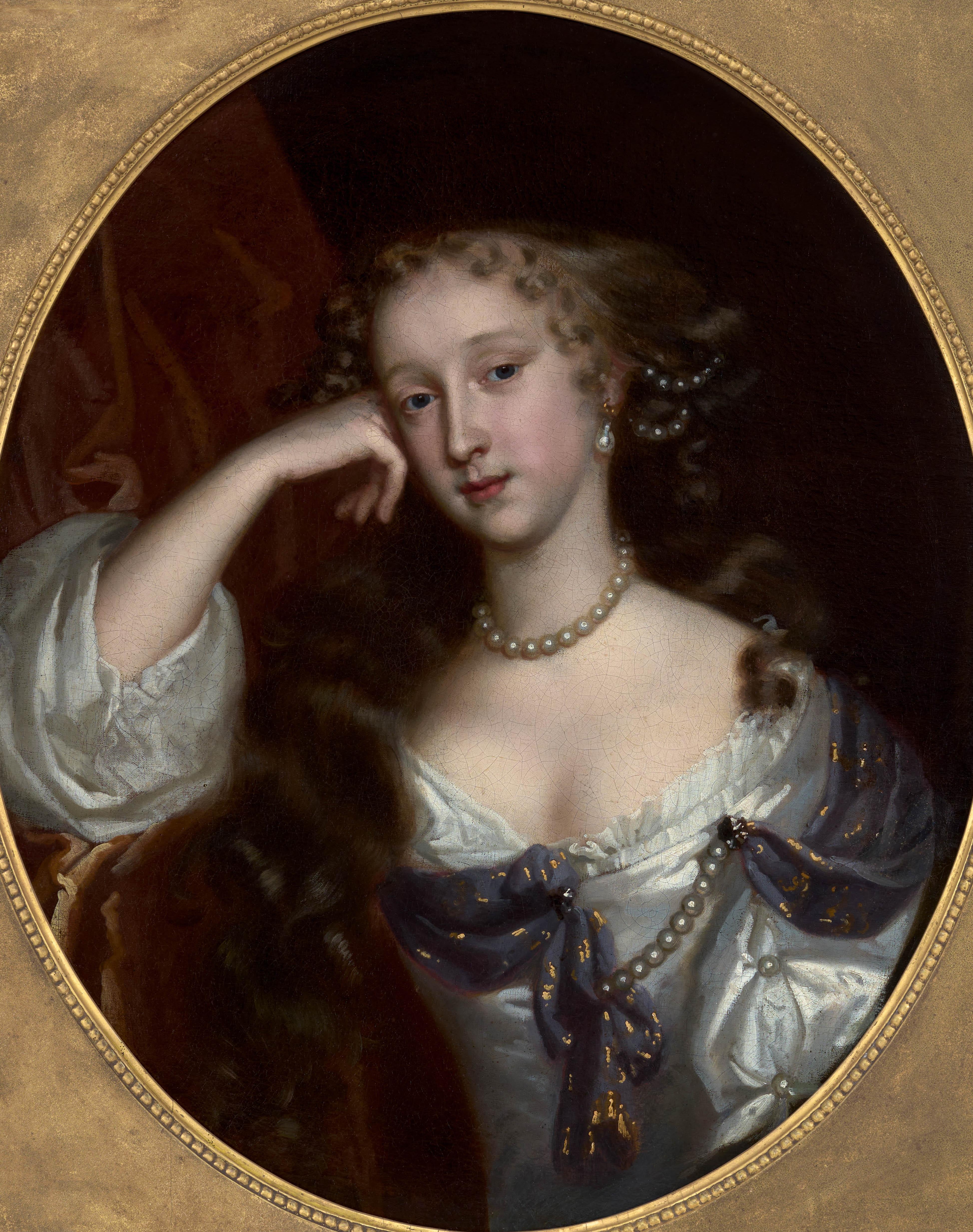 Portrait of a Lady, Elizabeth Fane, Countess Westmoreland in Silver Dress, oil For Sale 2