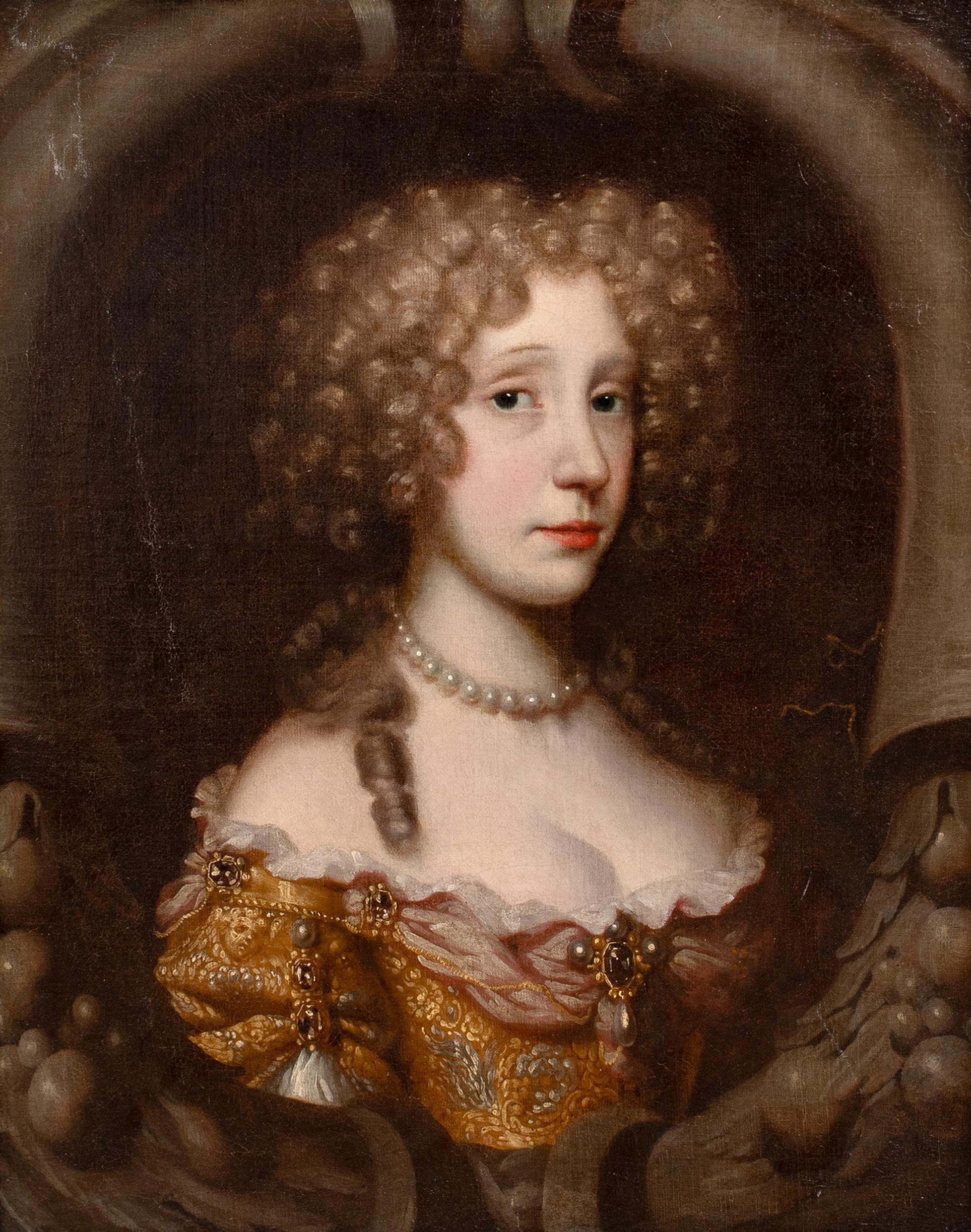 Portrait of Lady Frances Norcliffe (1654-1731) , 17th Century - Black Portrait Painting by John Michael Wright