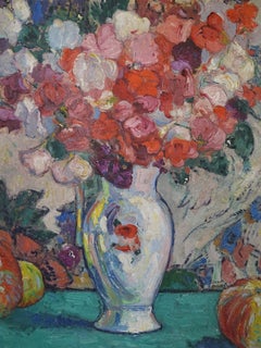 Nature morte post-impressionniste du 20ème siècle de John Michaux Huile sur panneau