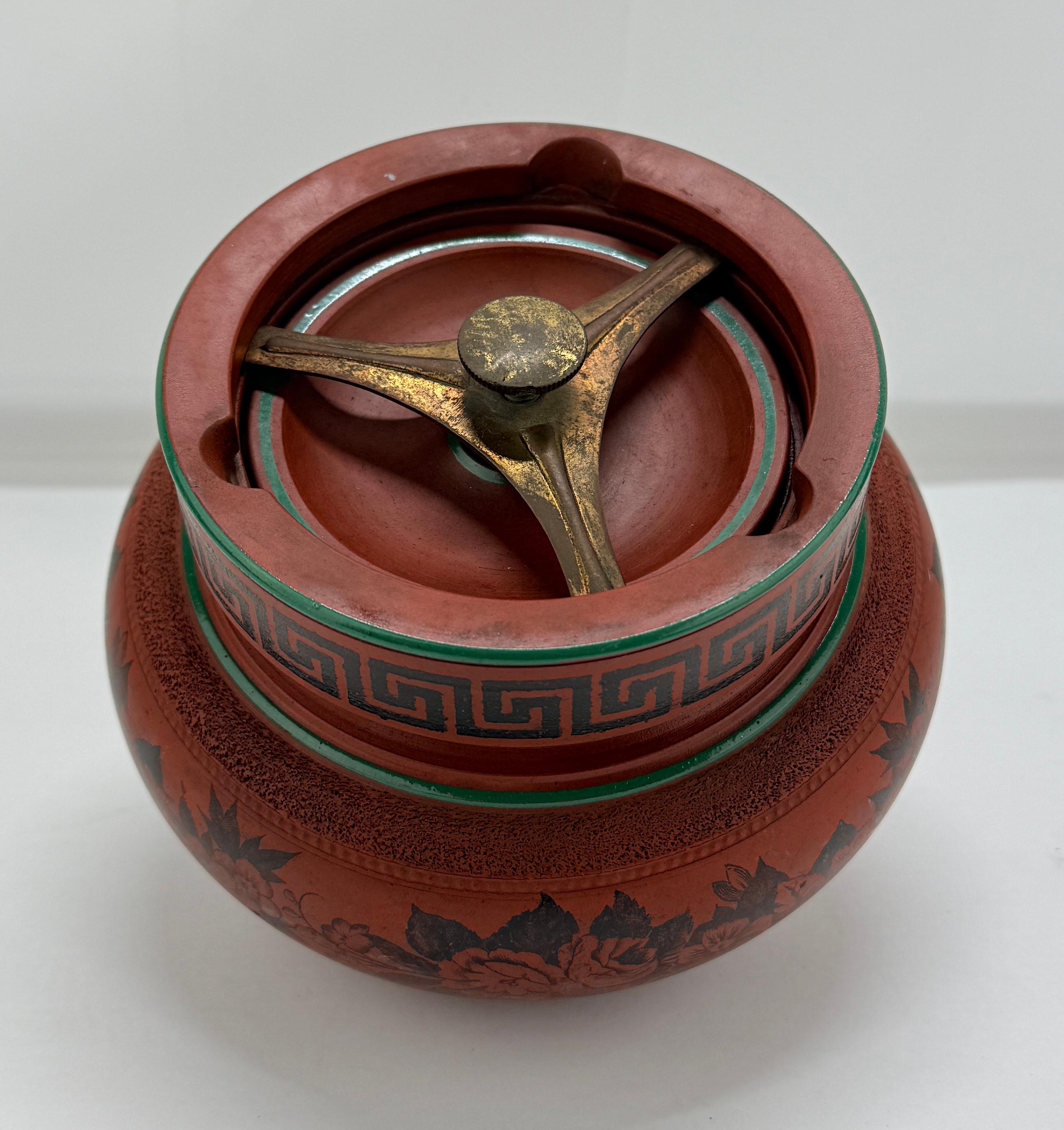 Englischer Humidor aus rotem Geschirr im neoklassischen Stil von John Middleton, um 1900 (Neoklassisch) im Angebot