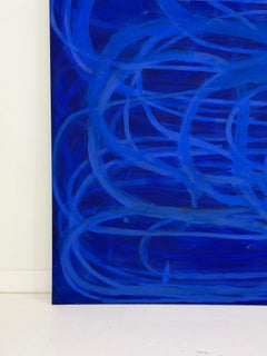 John Millei "Blue Lasso" 1990 Large-Scale Abstract Oil Painting