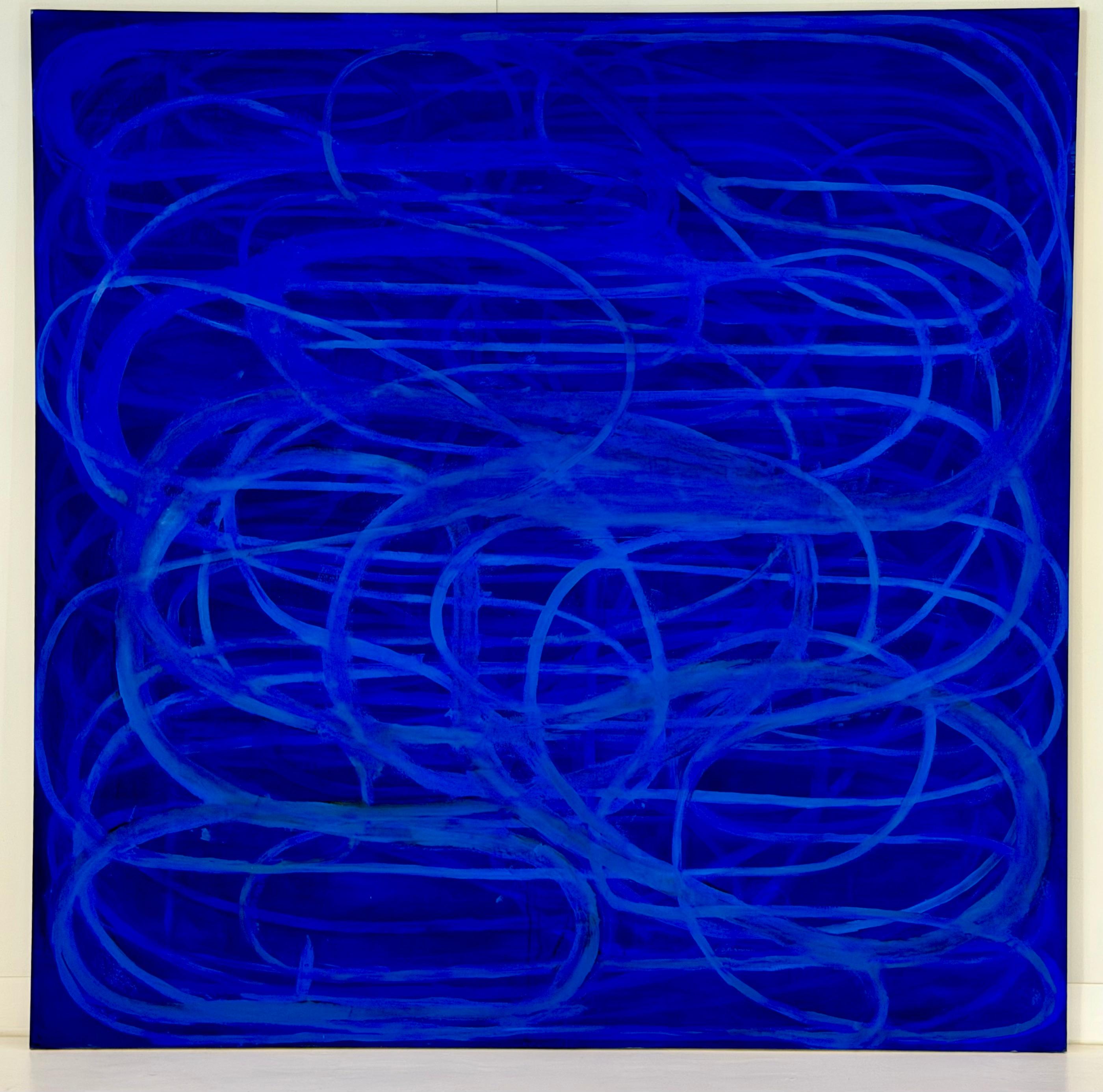John Millei "Blue Lasso" 1990 Large-Scale Abstract Oil Painting
