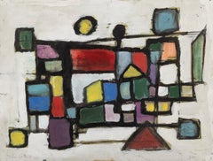 Coloured Grid, no.IX (July) - 20th Century Colourful Abstract Gouache Painting