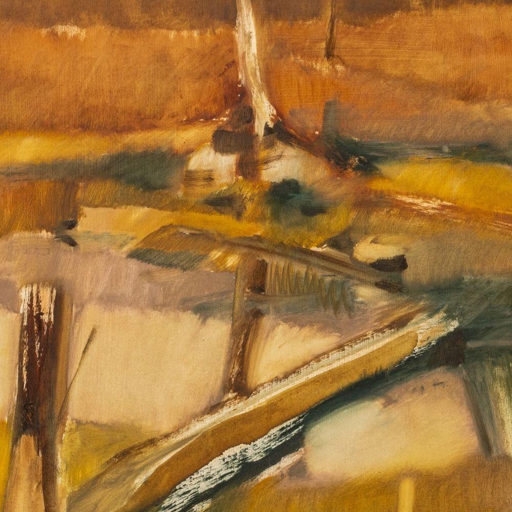 Abstract Landscape - Brown Landscape Painting by John Milton Metheany III