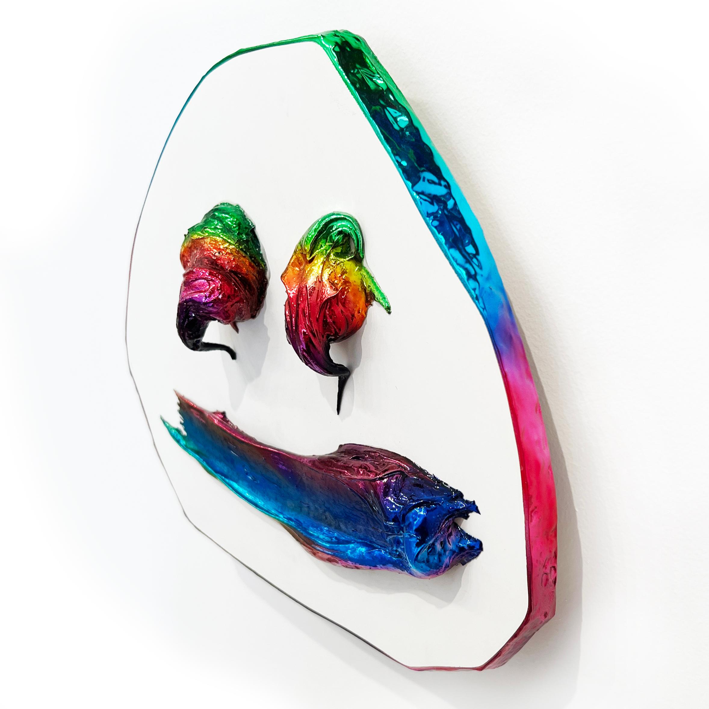 « 007 » - Masque sculptural coloré en chrome de John Monn en vente 1