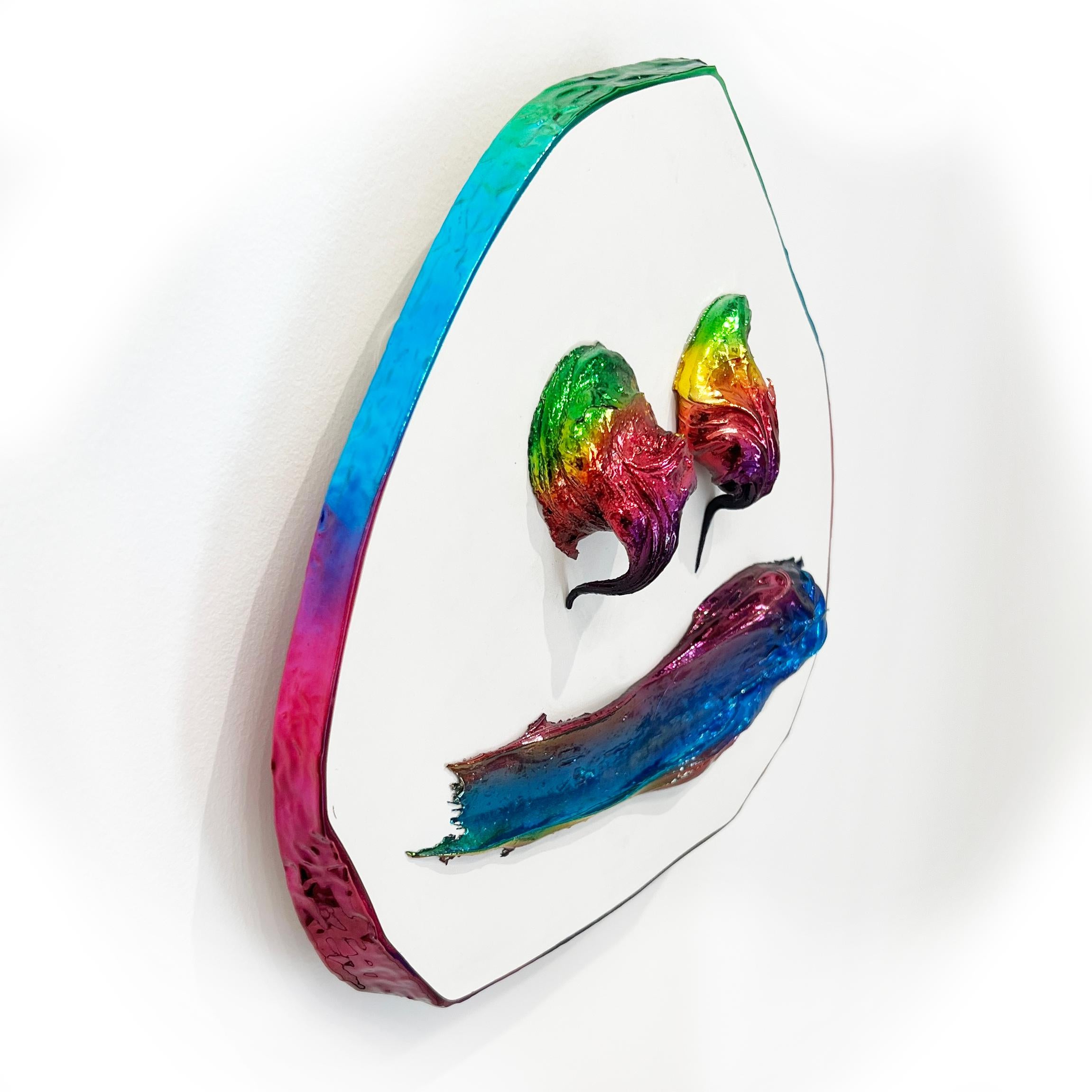 « 007 » - Masque sculptural coloré en chrome de John Monn en vente 2