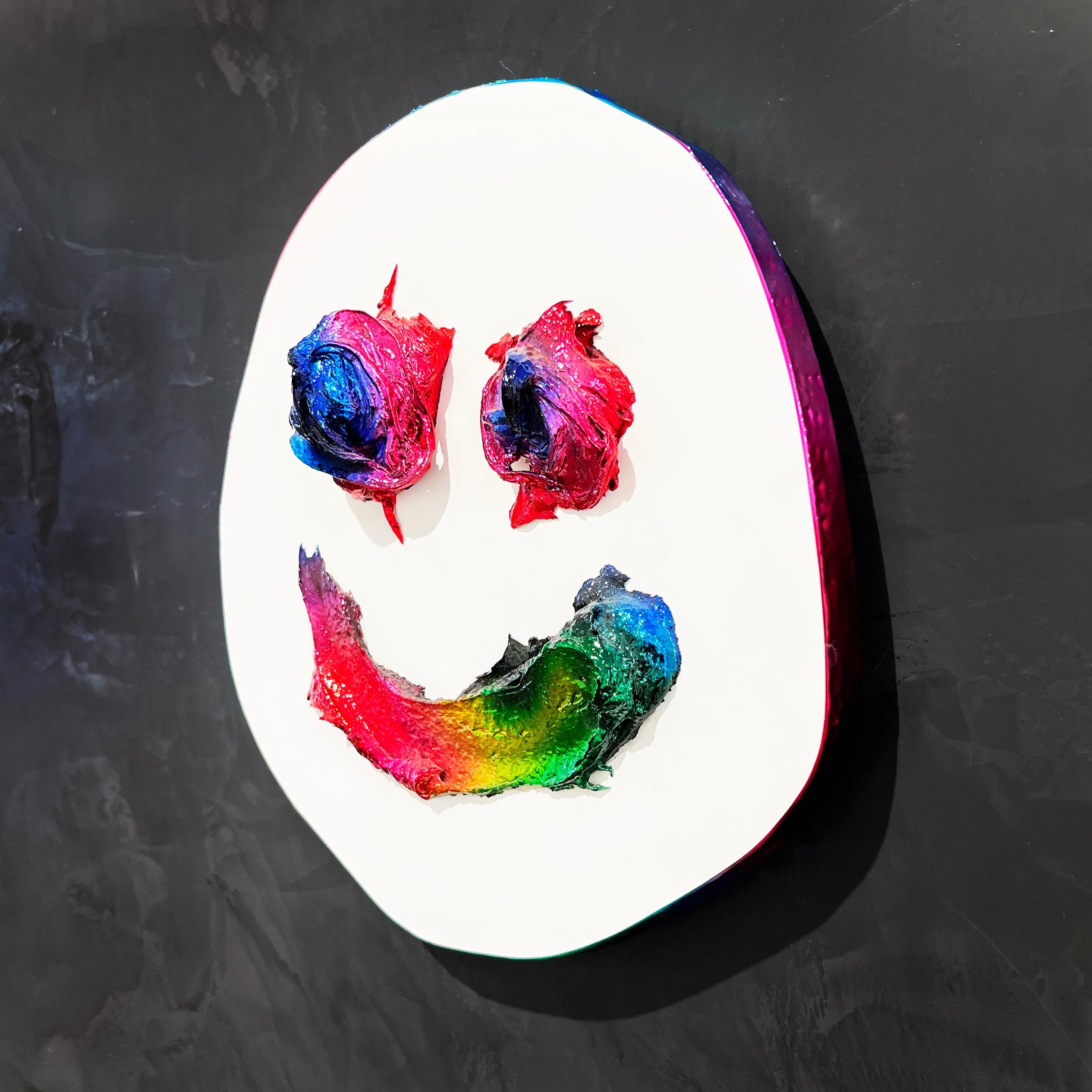 012 - Masque sculptural coloré en chrome de John Monn en vente 1