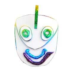 "016" - Colorful Chrome Sculptural Mask by John Monn