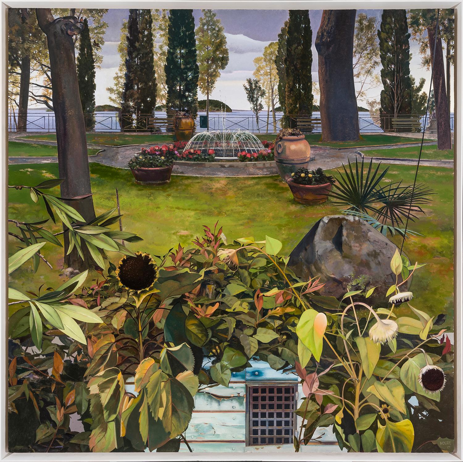 Giardino italiano ad Acadia - Landscape Painting Marrone di John Moore