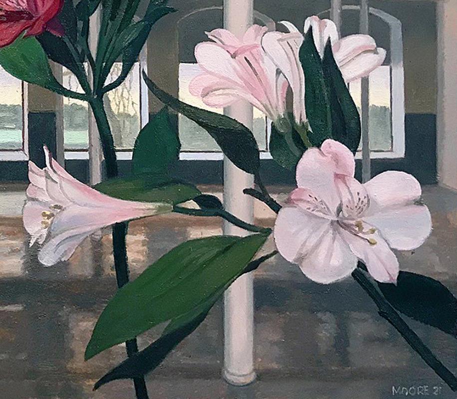 Orchids and Lilies  - Painting by John Moore