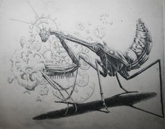 The Magic of the Mantis-Contemporary, Etching, 21st Century (Framed)