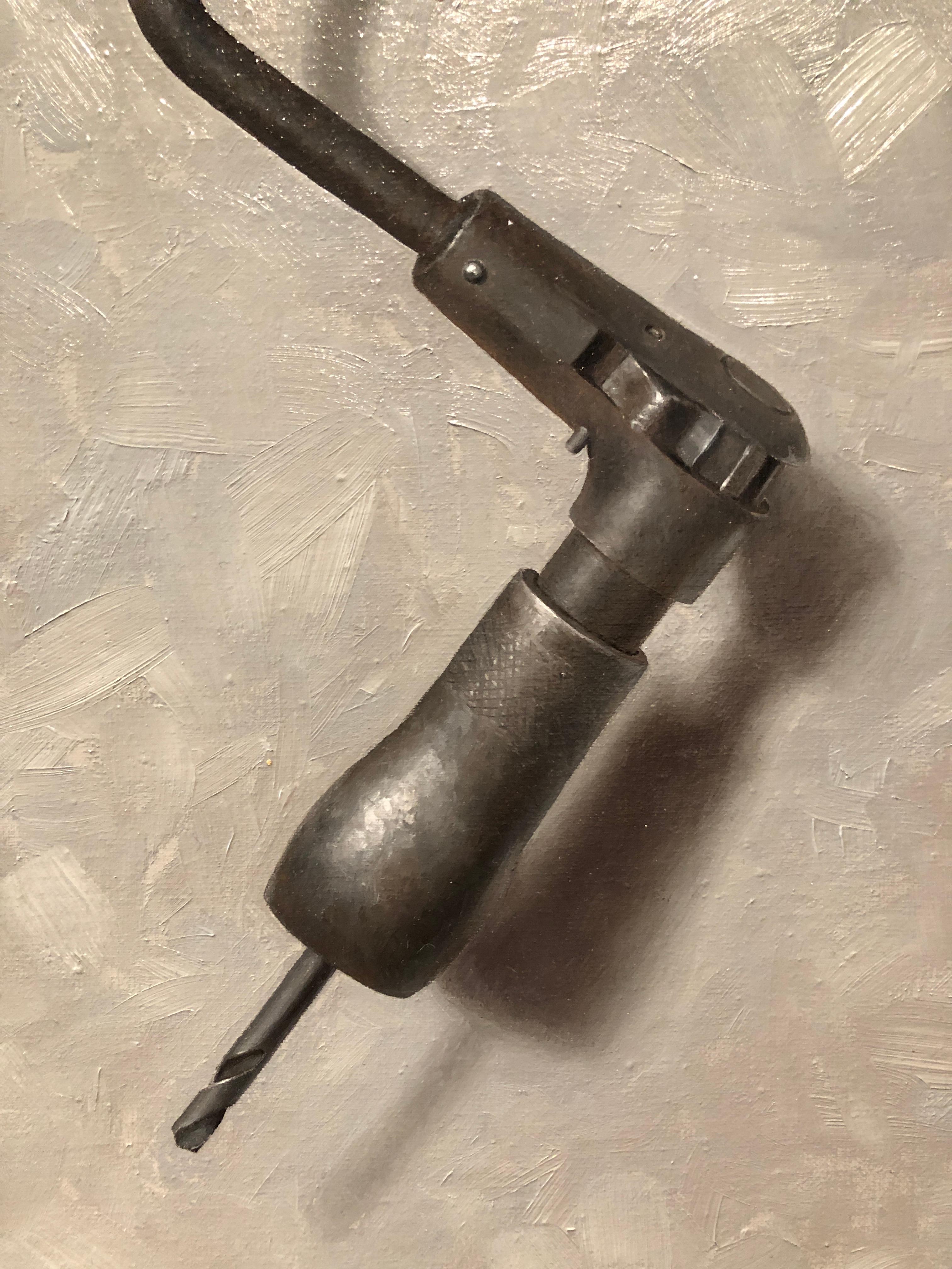 Dad's Hand Drill - American Realist Painting by John Morfis