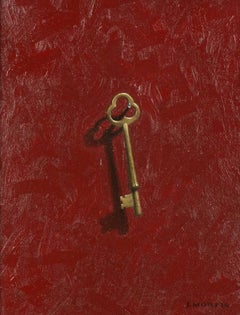 Gold Key on Red