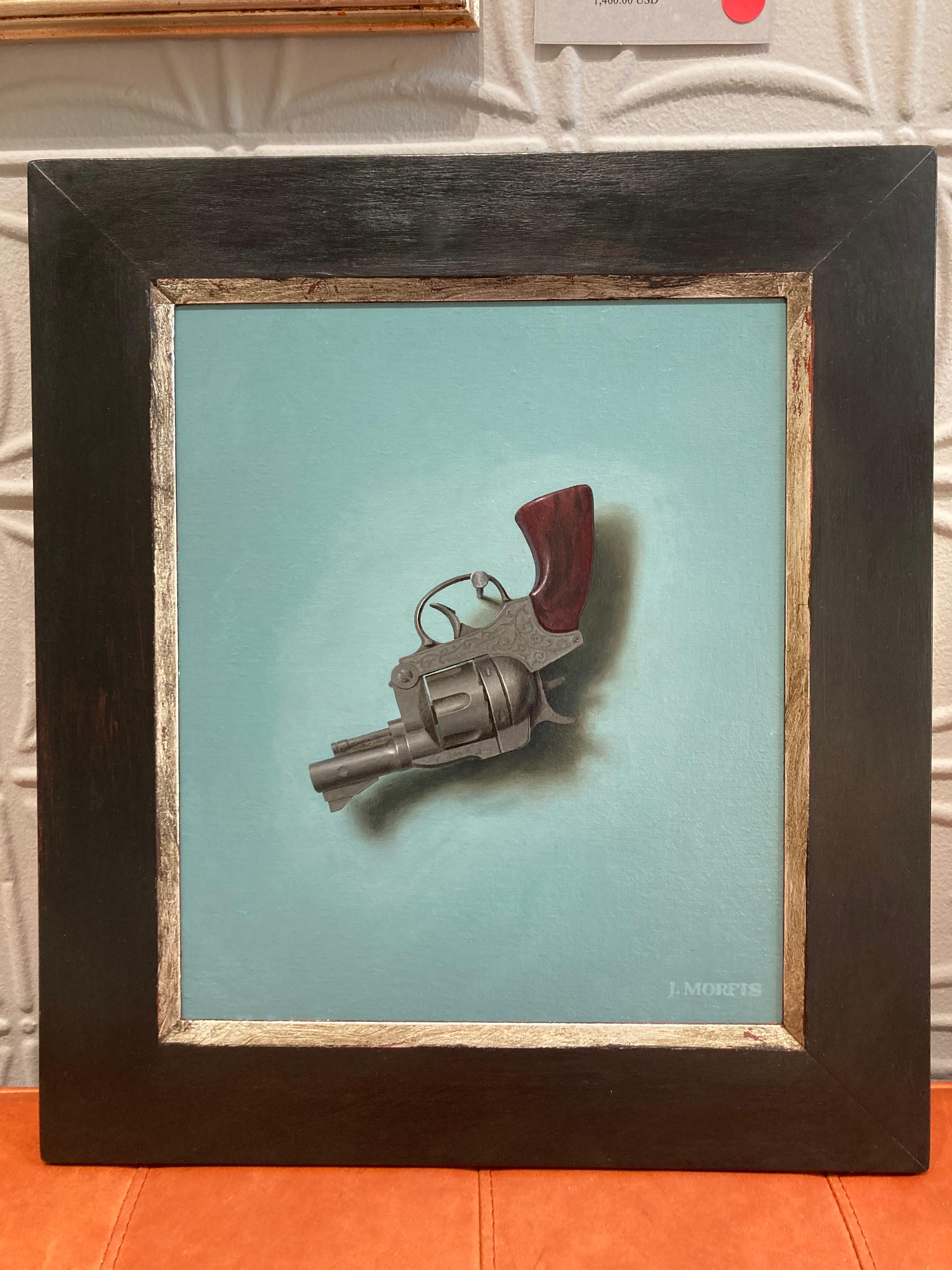 geheimer Agenten-Cape Gun – Painting von John Morfis