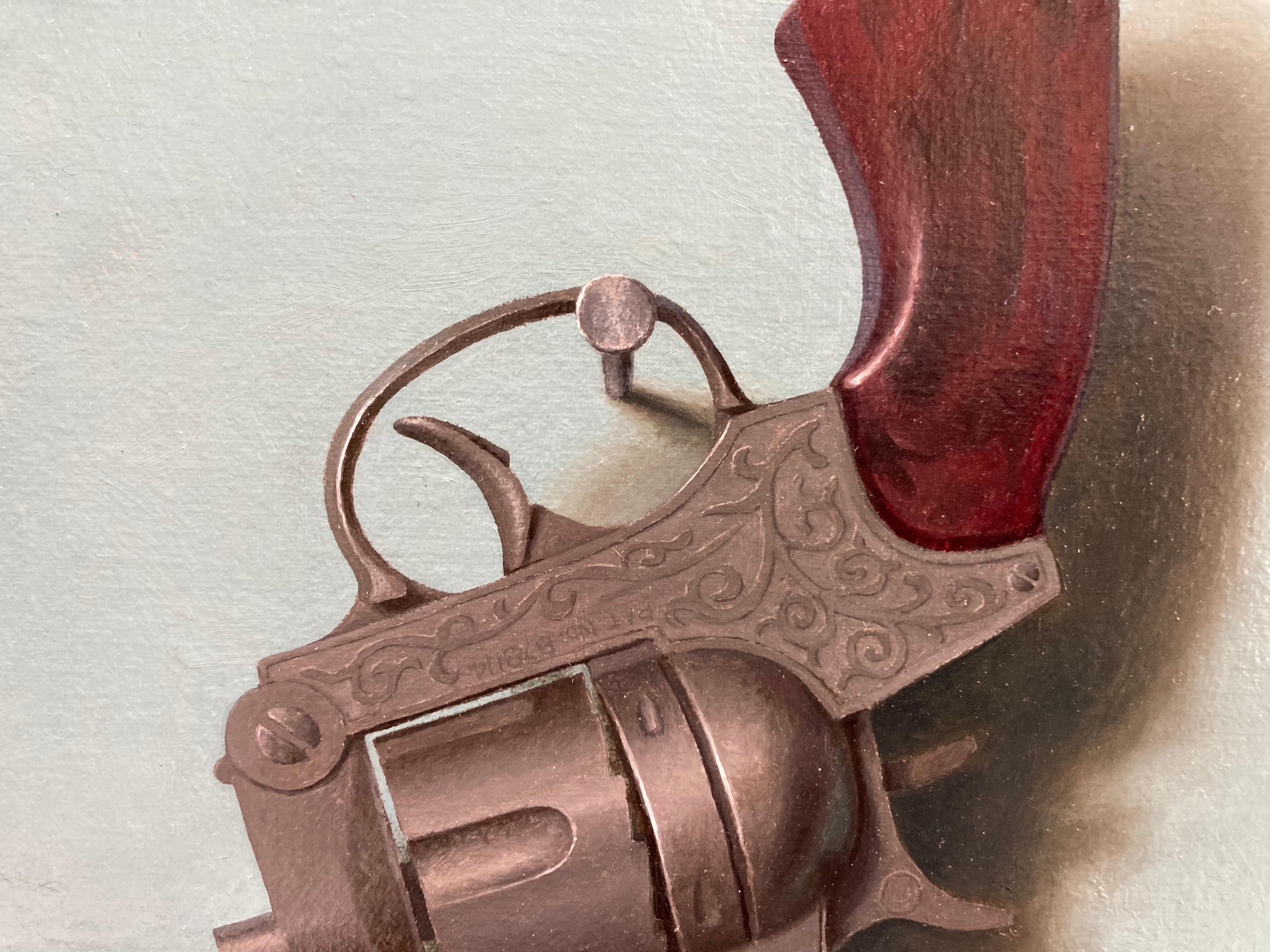 Secret Agent Cap Gun - American Realist Painting by John Morfis