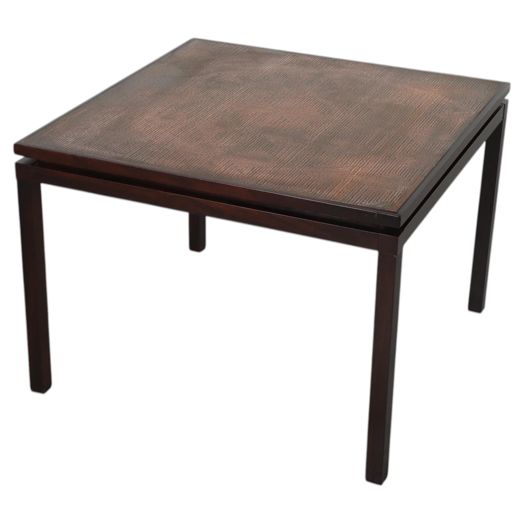 John Mörkegaard Attributed Danish Copper Etched Side or Coffee Table