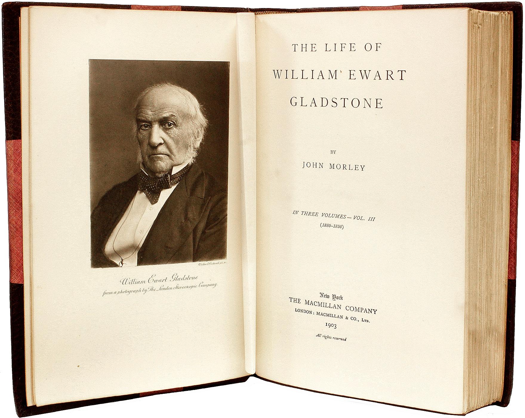 John MORLEY. The Life Of William Ewart Gladstone - 3 vols. - IN A FINE BINDING! In Good Condition For Sale In Hillsborough, NJ