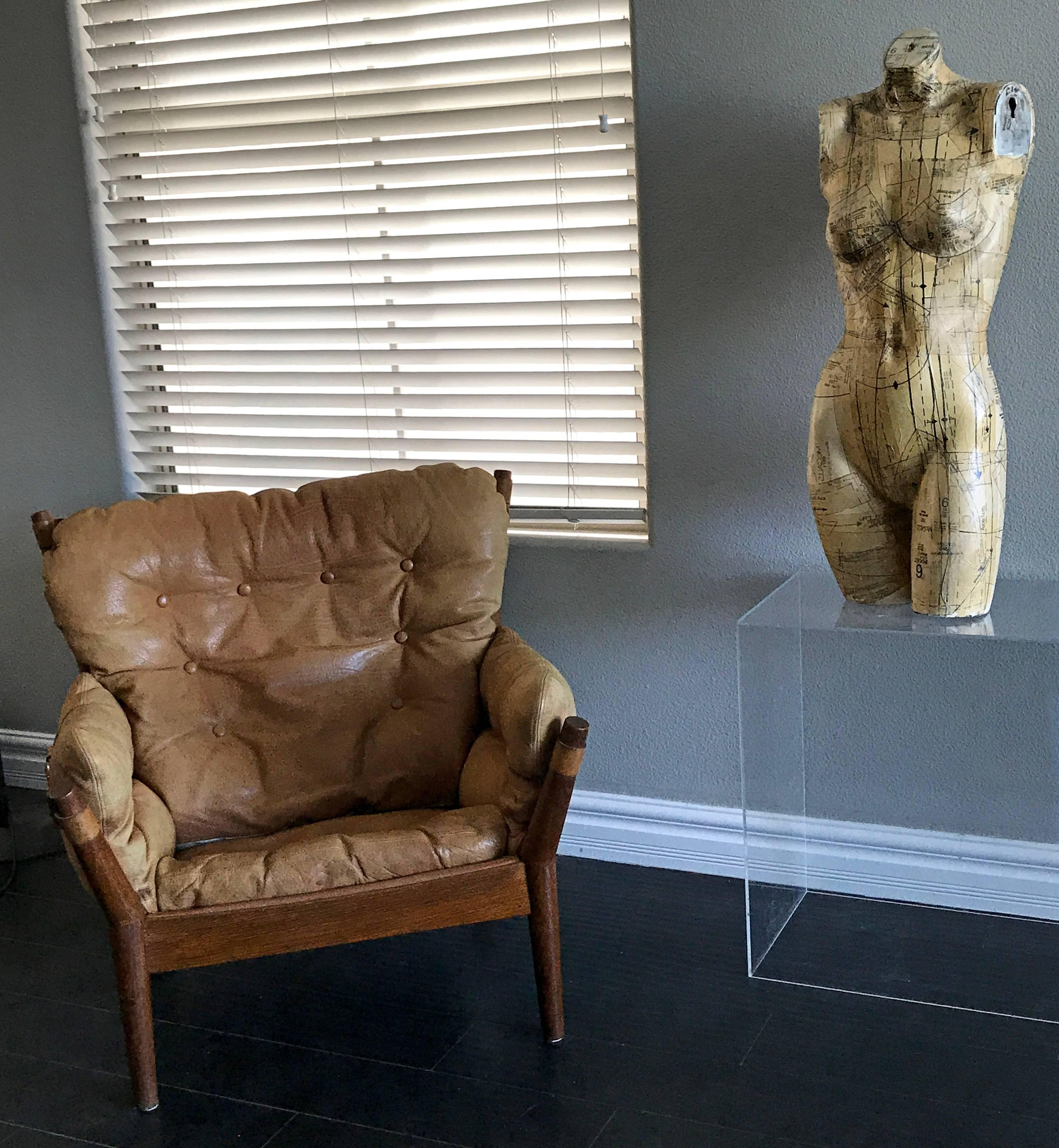 Leather John Mortensen Lounge Chair Model 4521 for Magnus Olesen