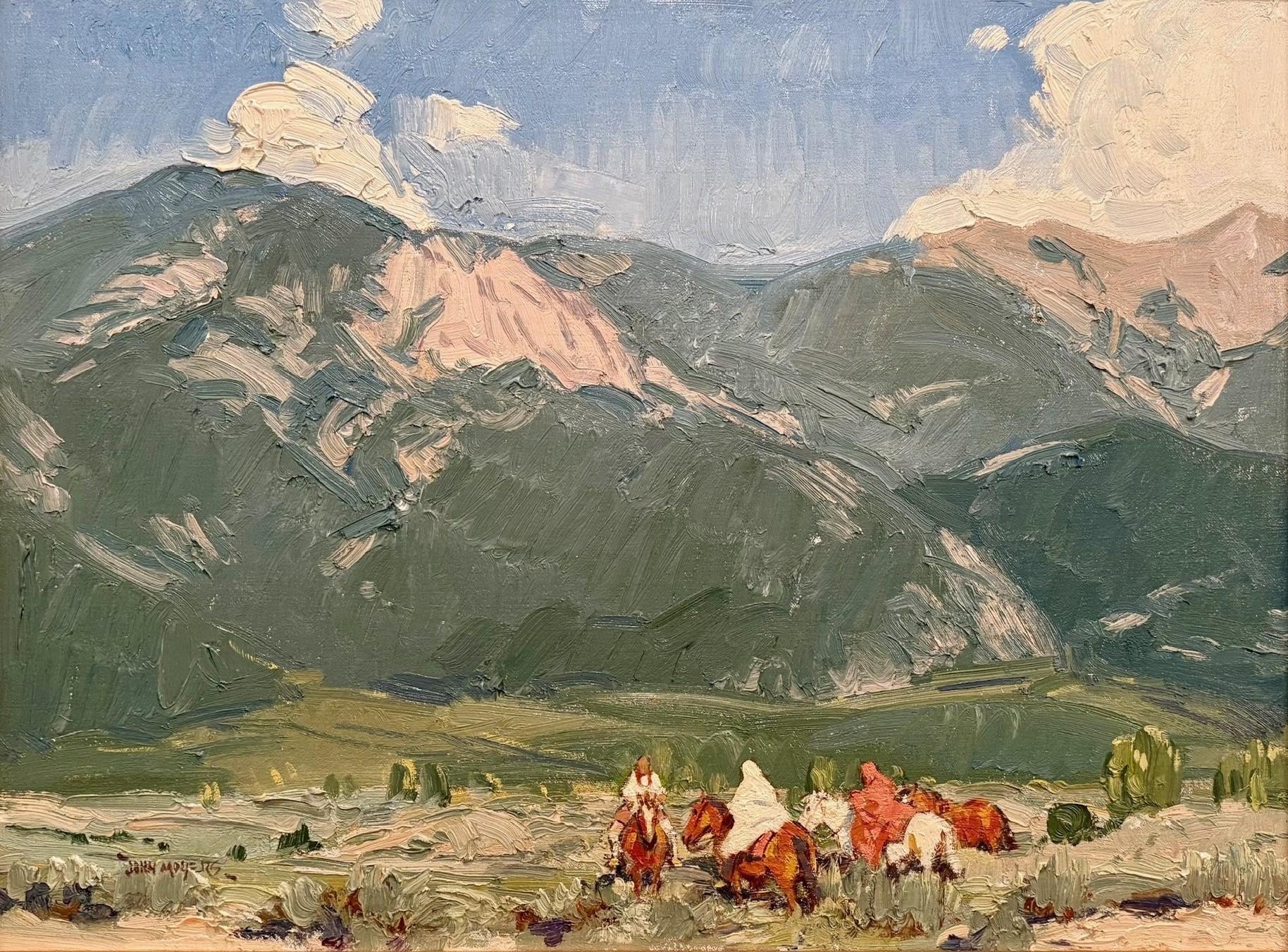 John Moyers Landscape Painting – Unterhalb des Taos Mountain