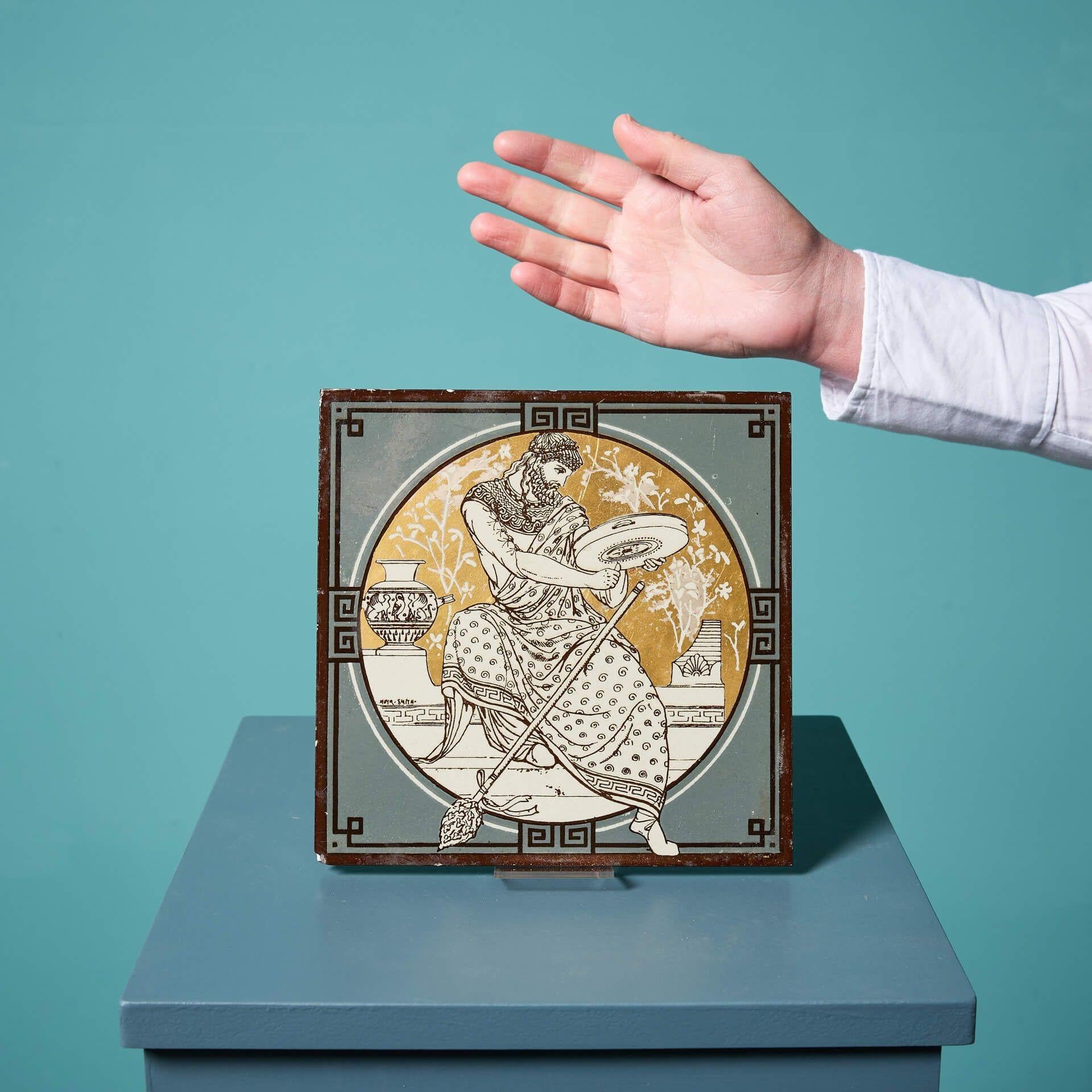 Un'antica piastrella di John Minton della fine del XIX secolo della serie 