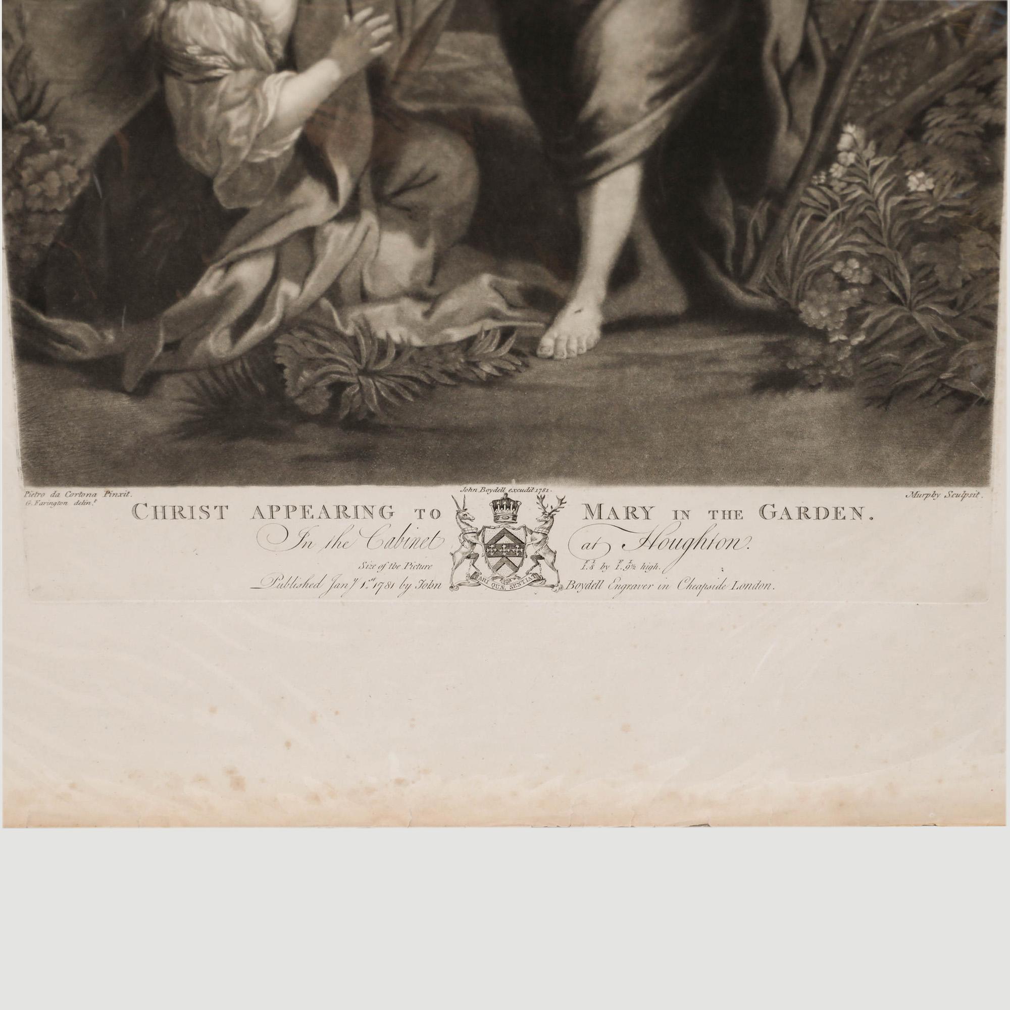 John Murphy (c.1748-c.1820) - 1781 Mezzotint, Christ Appearing To Mary For Sale 2