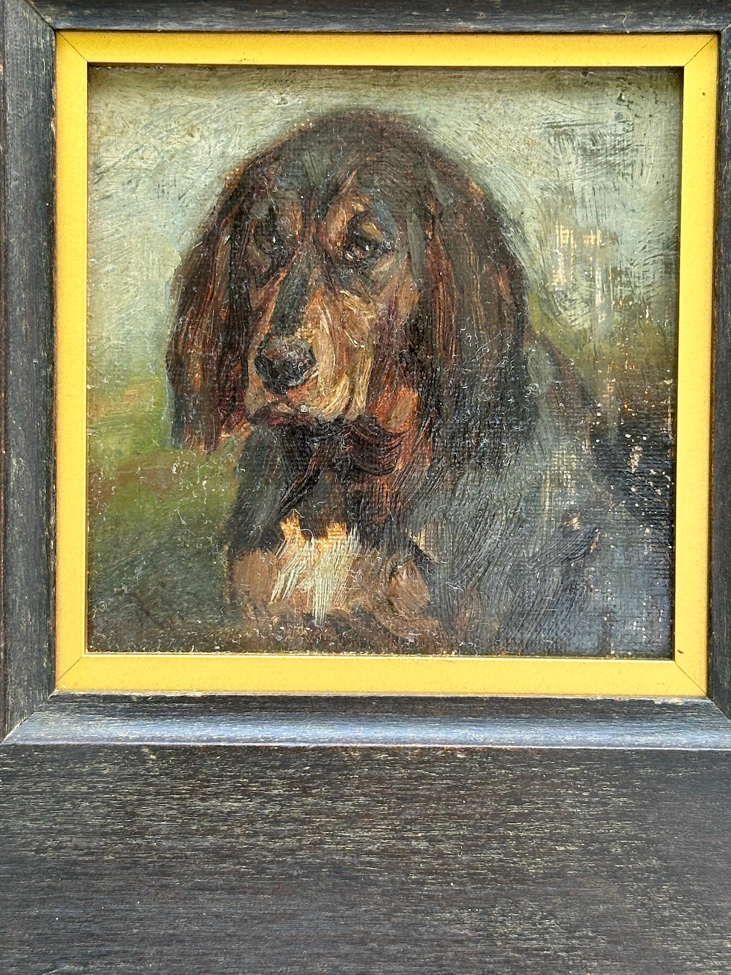 Ritratto di cane da caccia dell'inizio del XX secolo in Gran Bretagna - Painting Vittoriano di John Murray Thomson