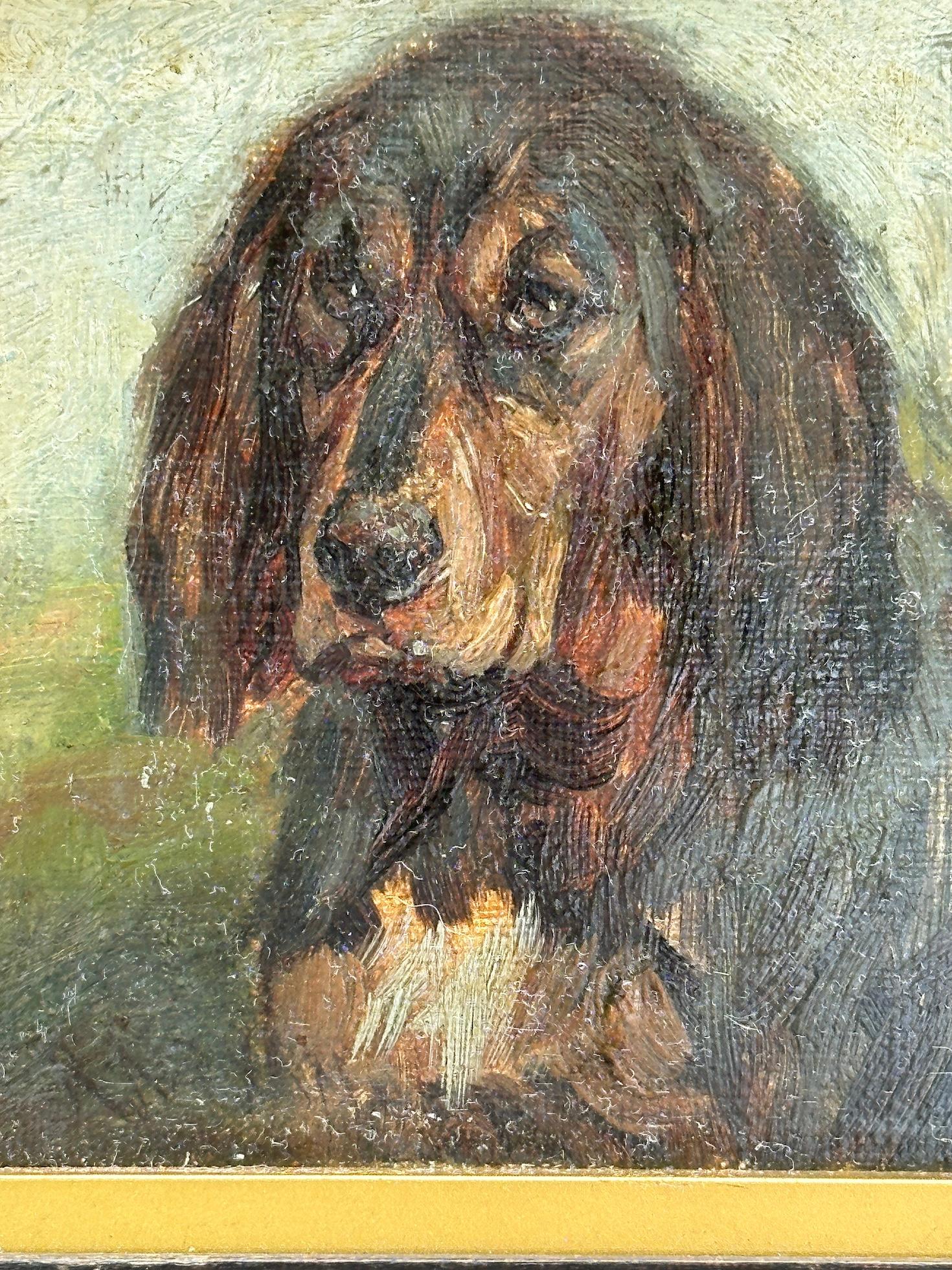 Ritratto di cane da caccia dell'inizio del XX secolo in Gran Bretagna - Portrait Painting Marrone di John Murray Thomson