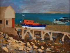 John Nash - Olio contemporaneo incorniciato, “Sennen Lifeboat”