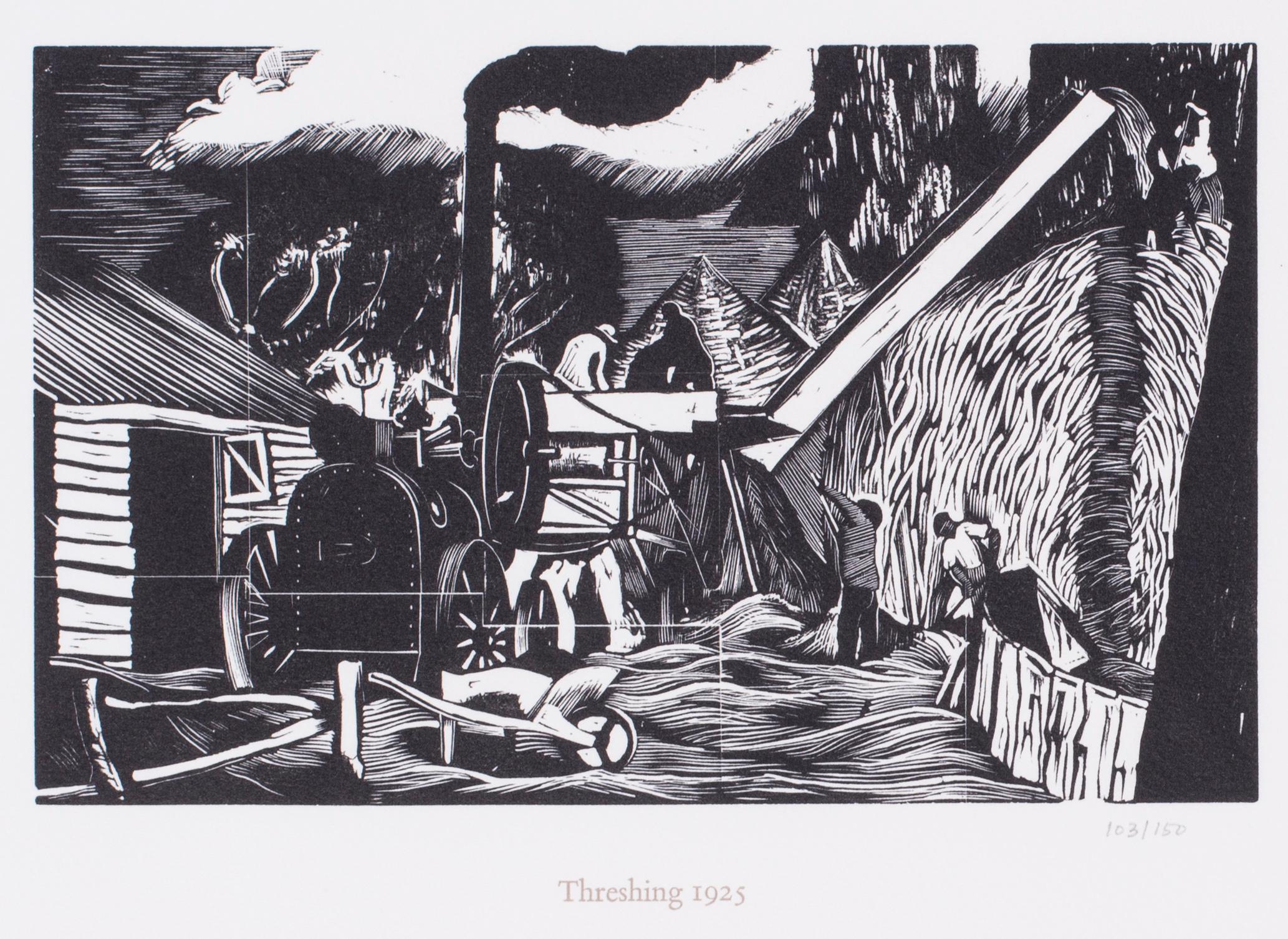 A set of six black and white wood prints by renowned mod Brit artist John Nash 4