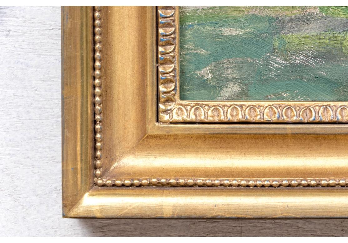 John Neale (inglese, nato nel XX secolo) Olio su tavola firmato, Paesaggio estivo in vendita 8