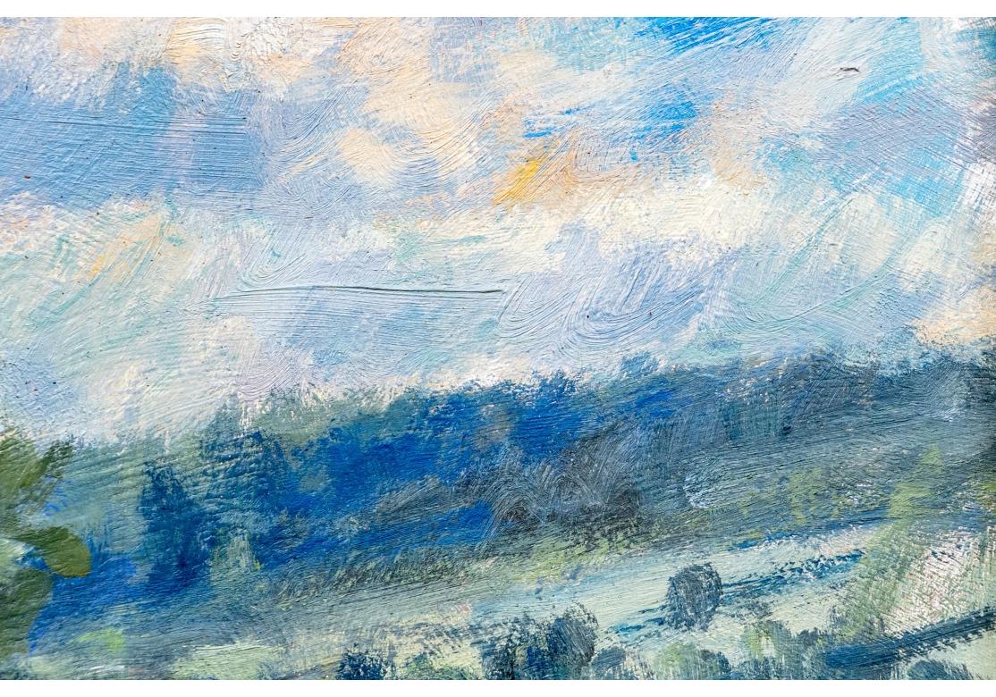 John Neale (inglese, nato nel XX secolo) Olio su tavola firmato, Paesaggio estivo in vendita 9