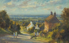 John Neale - Framed Contemporary Oil, Hillside Cottages, Dover's Hill