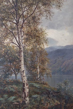 John Nesbitt (1831-1904) - 1881 Oil, Silver Birch By The Lake