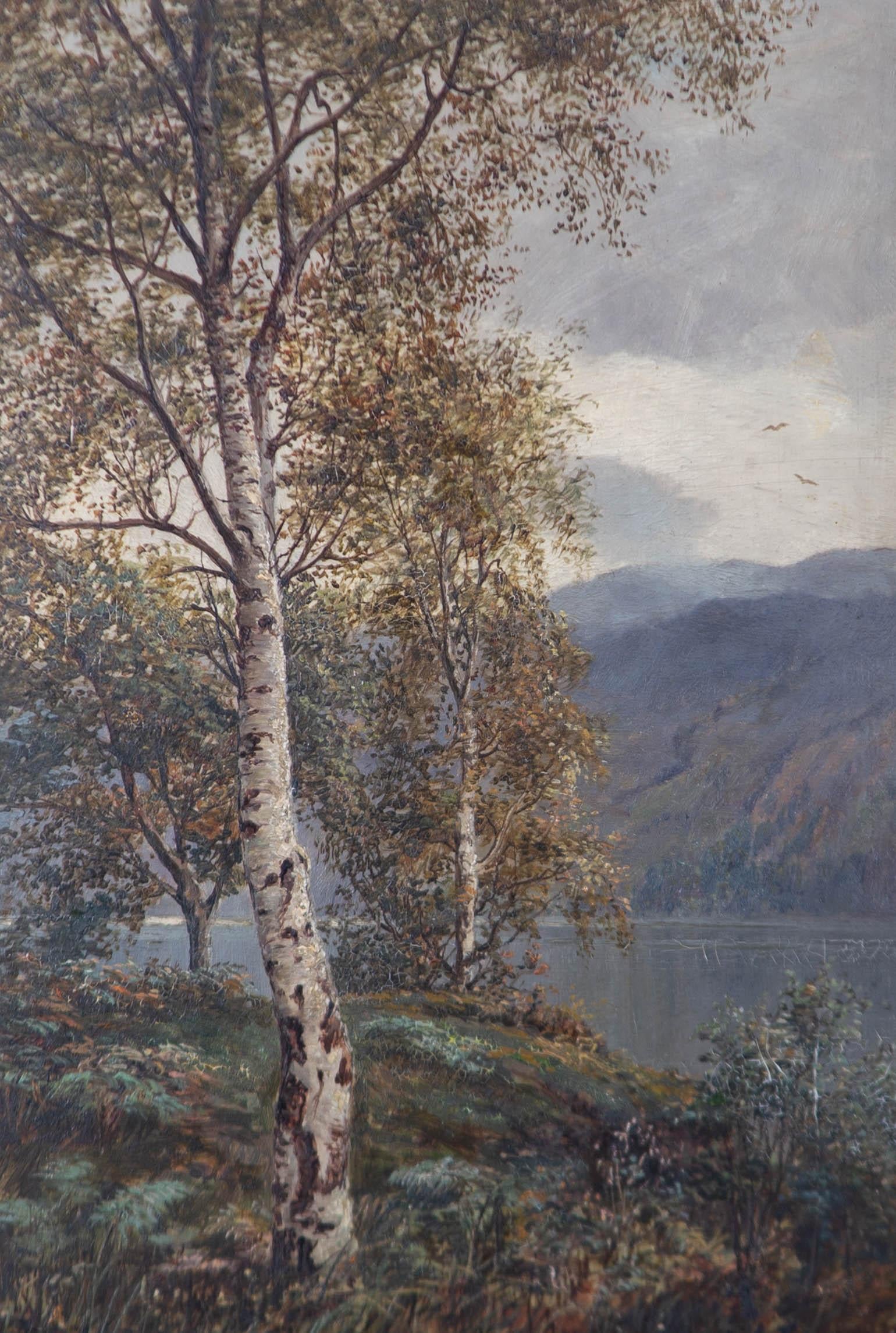 John Nesbitt (1831-1904) - 1881 Öl, Silber Birke am See 4
