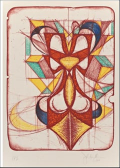 Color Doble, litografía escultórica de abstracción geométrica firmada y anotada PP2