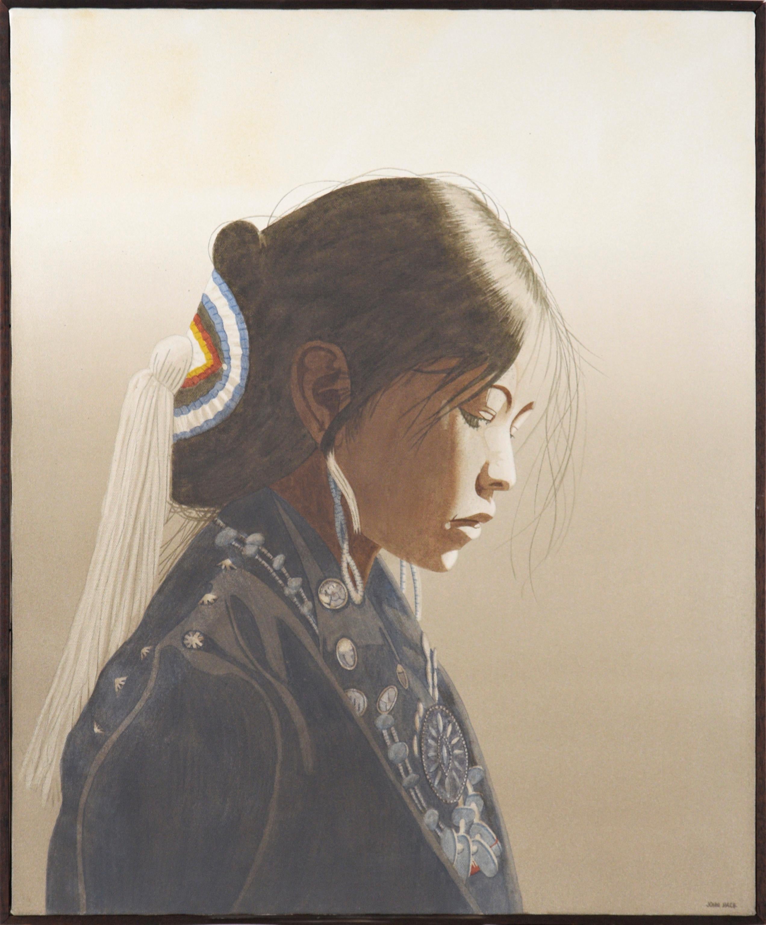 John Nicholas Pace Portrait Painting - Portrait of a Native American Girl