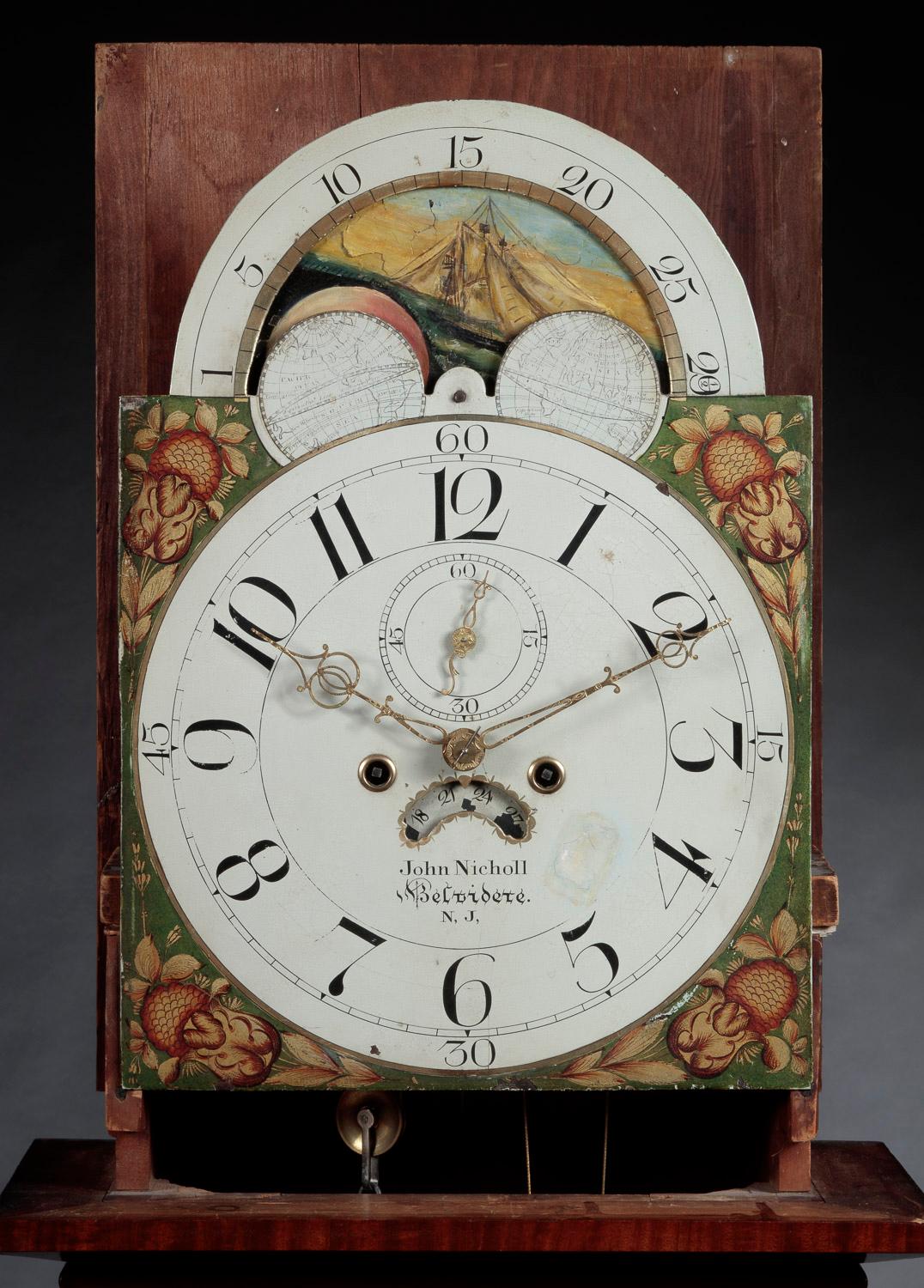 Doré Horloge fédérale à grand boîtier de John Nicholl en vente