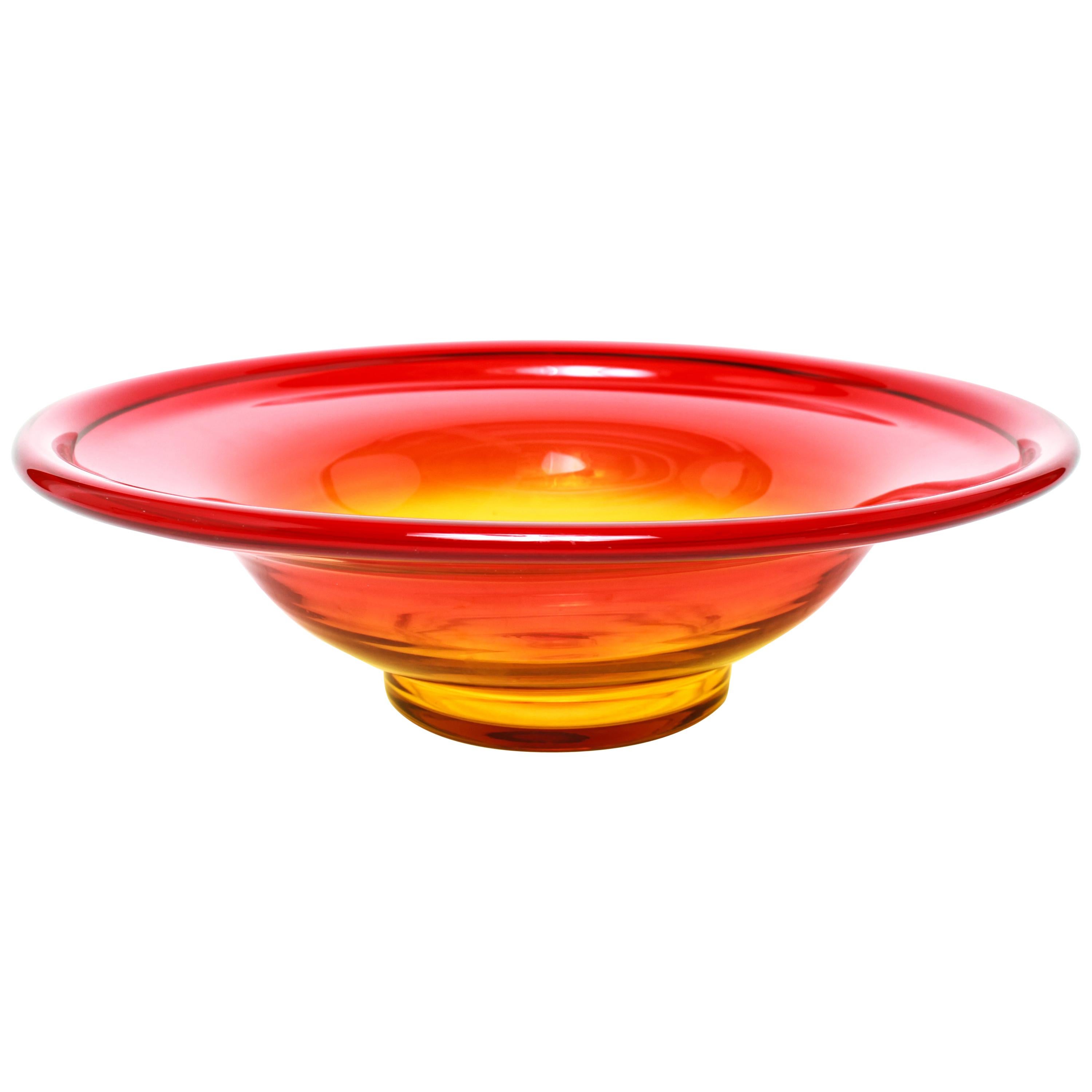 John Nickerson For Blenko Mid-Century Modern Amberina Glass Bowl