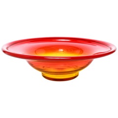 John Nickerson For Blenko Mid-Century Modern Amberina Glass Bowl
