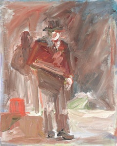 Abstracted Figure in Top Hat 20th Century Oil