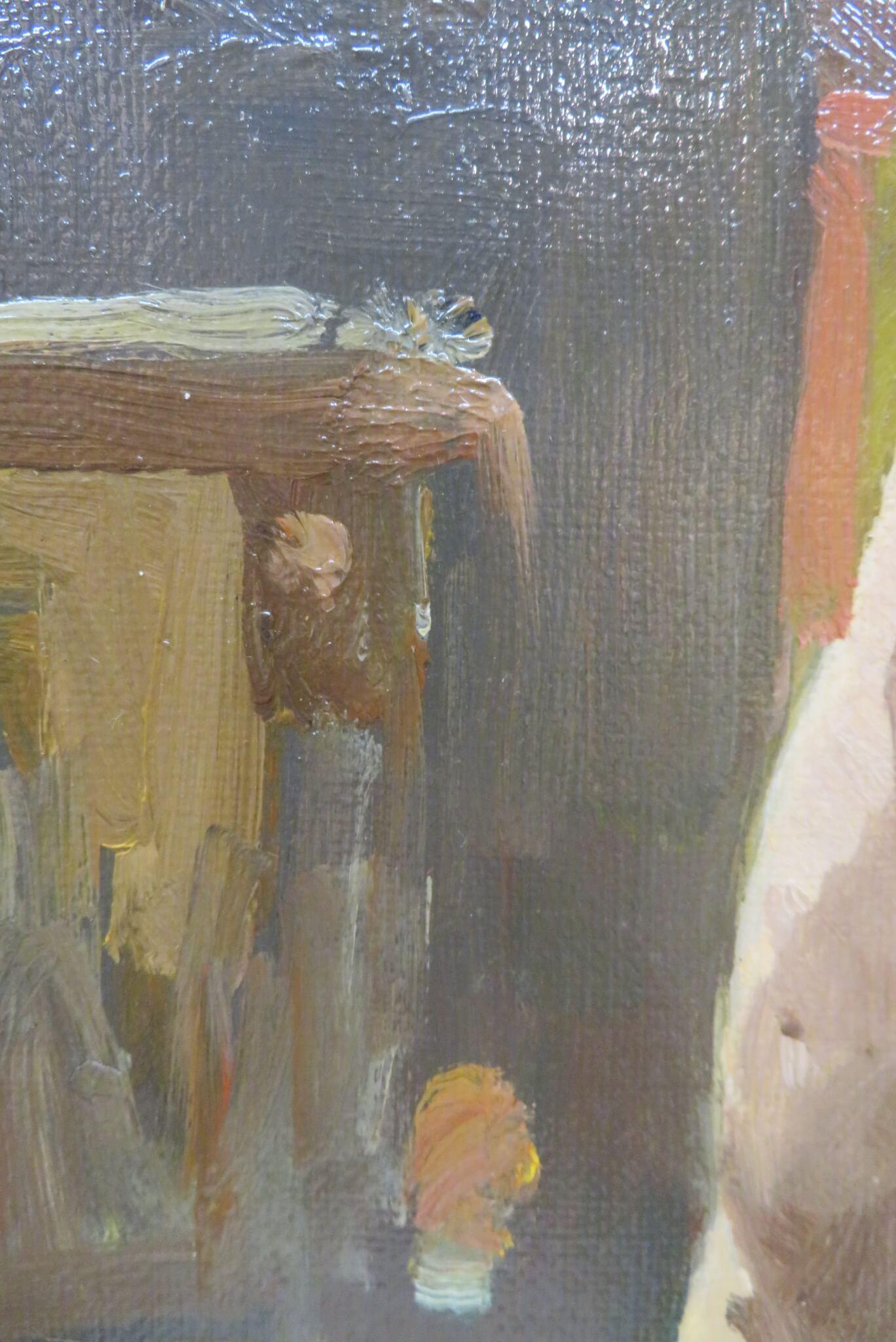 Feine figurative männliche Aktstudie des frühen 20. Jahrhunderts - englisches Ölgemälde (Braun), Portrait Painting, von John Nicolson 