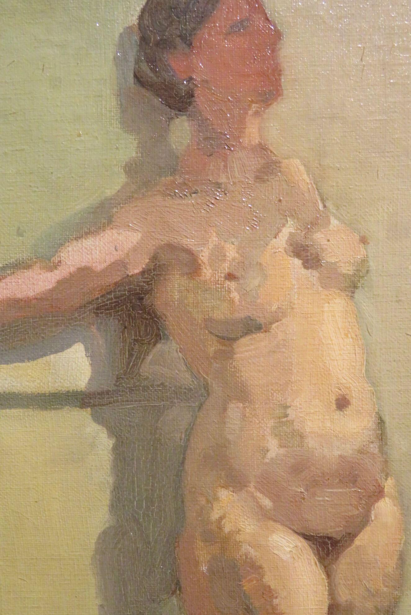 John Nicolson RBA (1891-1951) INGLÉS 1930s óleo RETRATO FEMENINO DESNUDO en venta 2