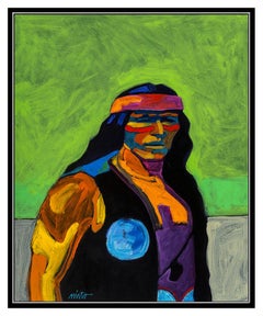 Apache IV John Nieto Acrylic Painting On Canvas