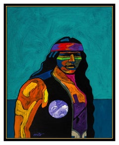 Apache I John Nieto Acrylic Painting On Canvas