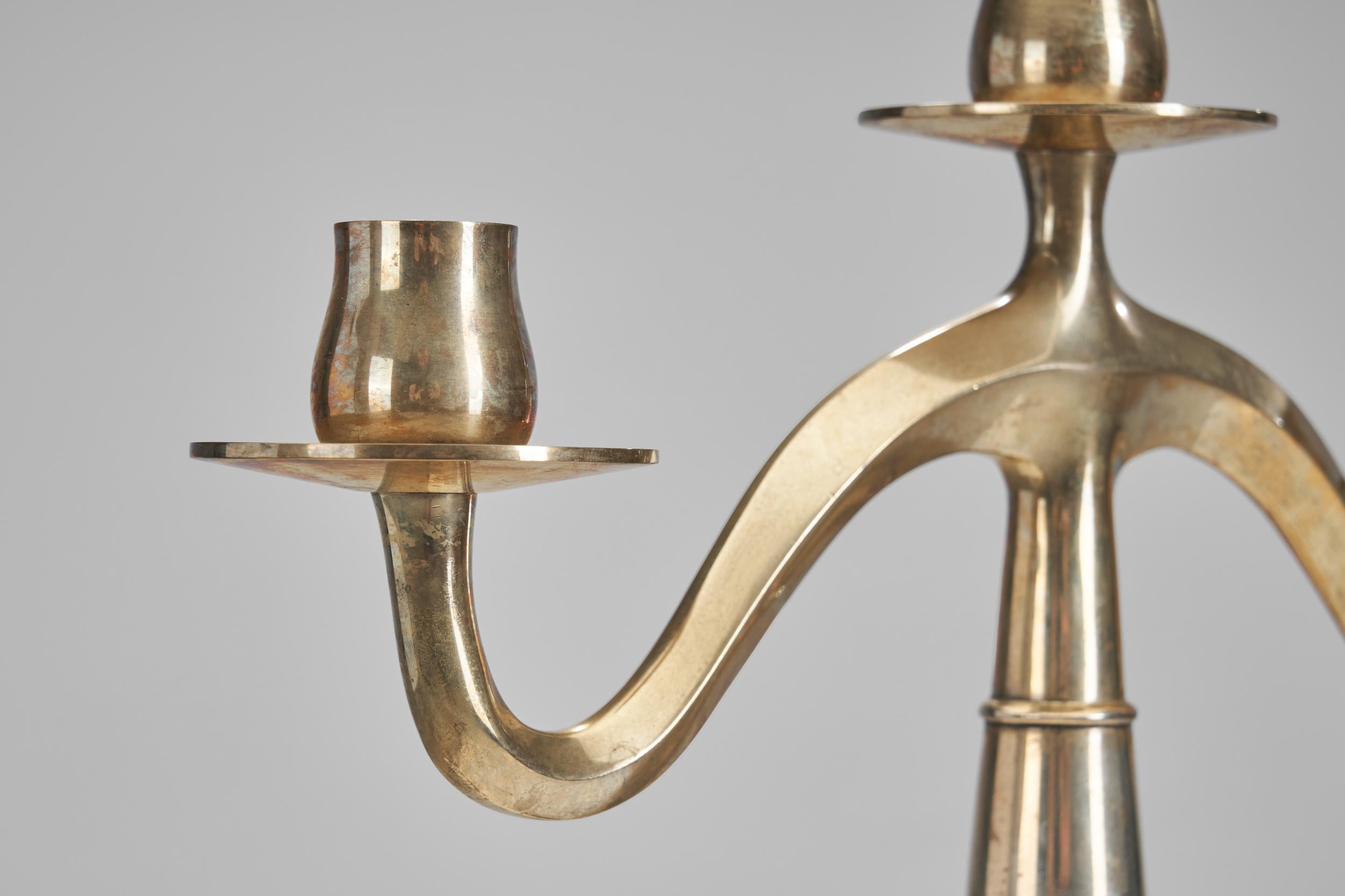 Candelabro John Norelius Dirigold Art Nouveau per AB Alco, Svezia, anni '20 in vendita 5