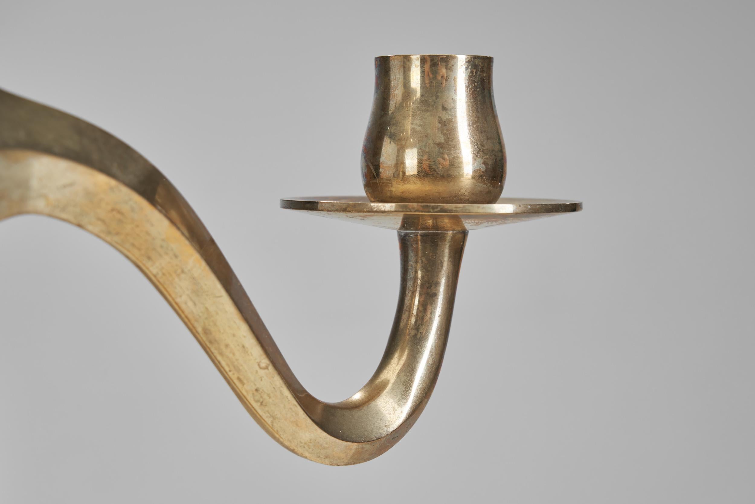 Candelabro John Norelius Dirigold Art Nouveau per AB Alco, Svezia, anni '20 in vendita 7