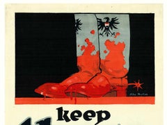 Original Keep These Off The U.S.A., Buy Liberty Bonds vintage WW1 poster